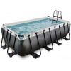 Bazén s filtráciou Black Leather pool Exit Toys oceľová konštrukcia 400*200*100 cm čierny od 6 rokov