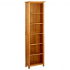 vidaXL Knižnica so 6 policami 52x22x180 cm, dubový masív - Hnedá - 180073-114203