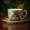 Šálka s podšálkou BONE CHINA 300 ml s motívom mačky