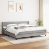 vidaXL Posteľný rám boxsping s matracom bledosivý 200x200 cm látka - Sivá - 115905-63400