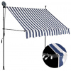 zahrada-XL Ručne zaťahovacia markíza s LED 200 cm, modro biela 145843