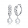 For Silver Krúžkové náušnice s Shell Perlou - Striebro 925