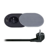 Solight 1z + USB A+C 20W PD vestavná zásuvka s posuvným víčkem, 2m, stříbrná PP124C-PD20