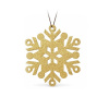 DECOLED Vianočná ozdoba snehová vločka III, priemer 40 cm, zlatá, preglejka, vonkajšia