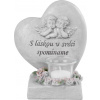 MagicHome Dekorácia MagicHome, Srdce s anjelikmi, polyresin, na hrob, 15,5x12x17,5 cm 8091607