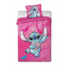 Súprava posteľnej bielizne Faro Lilo a Stitch ružová 160x200 cm