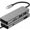 HUBOVÝ ADAPTÉR ČÍTAČKA KARIET 2X USB 3.0 HDMI 4K 60Hz USB-C 100W 5A