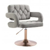 LuxuryForm DESIGN Kreslo ADRIA VELUR na zlatom tanieri - šedé