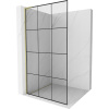 Mexen Kioto L, sprchová zástena Walk-In 110 x 200 cm, 8mm číre sklo čierny vzor, zlatý matný profil, 800-110-103-55-77