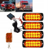 12V LED ORANGE LIGHT DIAĽKOVÉ 4x VÝSTRAŽNÉ SVIETIDLÁ STROBOSKOP POMOC ODŤAHOVKA