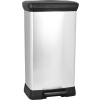 Kôš Curver® DECO PEDAL BIN, 50 lit., 39x29x73 cm, čierny/strieborný, na odpad, s pedálom