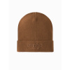 Ombre Men's knitted beanie with embroidered inscription - brown hnedá One size Ombre 5902228999393