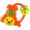 Chrastítko Baby Mix opička oranžová pro miminko na baterie Světlo Zvuk
