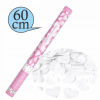 Konfety vystreľovacia SRDIEČKA biele 60cm