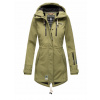 Marikoo ZIMTZICKE dámska zimná softshell bunda s kapucňou, olivová - XS