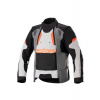 Bunda HALO DRYSTAR, ALPINESTARS (svetlo šedá/tmavo šedá/čierna/červená fluo) 2026 Veľkosť: 4XL