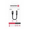 Swissten Adaptér TEXTILE pre iPhone Lightning - Jack 3,5 mm, 0,15 m