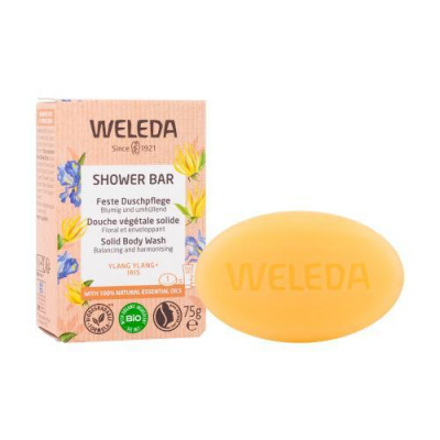 Weleda Shower Bar Ylang Ylang + Iris aromaterapeutické tuhé mydlo pre pocit bezpečia a rovnováhy 75 g pre ženy