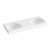 Ravak Lite 120 dvojumývadlo 120x45x10 cm z liateho mramoru,otvory pre bat,bez prepad,Biele XJX01212001