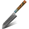 IZMAEL Damaškový kuchynský nôž Yorokobi Santoku/Multifarebná 17.5 cm