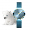 Hodinky Bering 18132-charity1 Dámske Ušľachtilá oceľ analógové batéria (Quartz) modrá modrá bez funkcií 3 ATM (30 m) zafírové milánsky ťah 32 mm diamant
