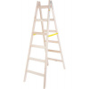 Strend Pro 251418 Žebřík, štafle, 6 příček, dřevěné příčky, 1,92 m, max. 150 kg