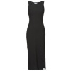 Calvin Klein Jeans Dlhé šaty SEAMING LONG RIB DRESS Čierna