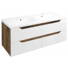 Sapho WAVE dvojumývadlová skrinka 119,7x50x47,8cm, biela/dub collingwood WA120-3019