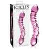 Icicles No. 55 - dvojhlavý G-bod sklenený dildo (ružový)