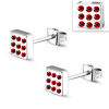 CITY STORM Náušnice z chirurgickej ocele štvorce s červenými očkami