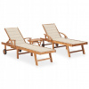 Záhradné lehátko - Vidaxl Deckchairs so stolom a vankúšmi, 2 ks. (Vidaxl Deckchairs so stolom a vankúšmi, 2 ks.)