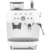 SMEG 50's Retro Style pákový kávovar EGF03 s mlýnkem na kávu 2 šálky bílá EGF03WHEU