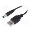Kabel USB A vidlice,DC 5,5/2,1 zástrčka přímý černá 0,8m