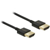 Delock HDMI prepojovací kábel Zástrčka HDMI-A 2 m čierna 84773 pozlátené kontakty, 4K UHD, krútený, trojžilový tienený HDMI kábel; 84773