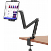 Flexibilný DRŽIAK STOJAN na TABLET C KLIP na STÔL, DOSKU, OPERADLO, POSTEĽ - čierny