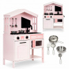 ECOTOYS Dětská dřevěná kuchyňky s troubou a příslušenstvím
