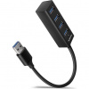 AXAGON HUE-M1A 4x USB3.2 Gen 1 MINI hub, metal, 20cm USB-A cable