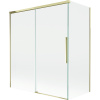 Mexen Rox, 2-krídlová posuvná vaňová zástena 140 + 70 x 150 cm, 8mm číre sklo, zlatý lesklý profil, 8C9-140-070-50-00