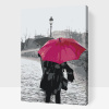 Vymalujsisam.sk Maľovanie podľa čísiel - Červený dáždnik Veľkosť: 40x60cm, Rám: Na plastovej doske