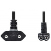 NEDIS napájecí kabel pro adaptéry/ Euro zástrčka - konektor IEC-320-C7/ úhlový-úhlový/ dvoulinka/ černý/ bulk/ 3m CEGL11055BK30
