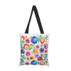 Nákupná taška s dlhým uchom - kvety na bielom pozadí (Nákupná taška s dlhým uchom - kvety na bielom pozadí)