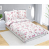 Bellatex Povlečení krepové - 140x220, 70x90 cm Růže růžová