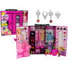 LEAN TOYS Bábika so šatníkom, šaty, doplnky pre bábiky, šatník, kufor