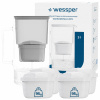 Sklenená filtračná kanvica Wessper D2 BOROSILICATE 3l sivá + 5x filter