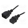 Kabel IEC C19 zásuvka,IEC C20 vidlice PVC 1,8m černá 3G1mm2