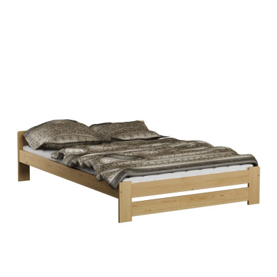 ImportWorld Dřevěná postel Viktor 140x200 + rošt ZDARMA (Barva dřeva: Borovice)