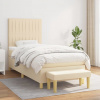 zahrada-XL Boxspring posteľ s matracom krémová 100x200 cm látka 3137298