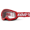 100% STRATA 2 Goggle Red - Clear Lens