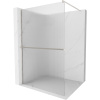 Mexen Kioto+, sprchová zástena Walk-In s poličkou a vešiakom 130 x 200 cm, 8mm sklo s rebrovým vzorom, brúsená oceľ profil, 800-130-121-97-09
