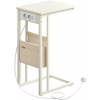 SONGMICS Odkladací stolík Vasagle Pama so zásuvkou a USB portami krémový